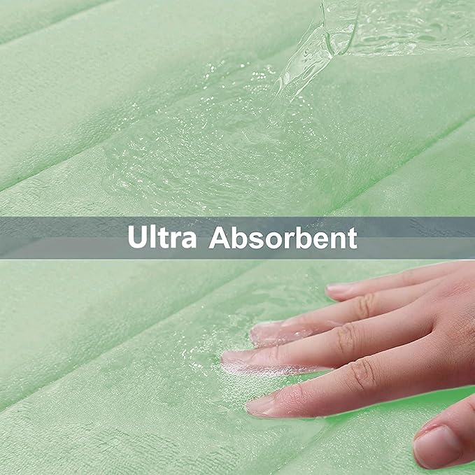 Buganda Memory Foam Bath Mat, 59" x 20", Ultra Soft and Non-Slip Bathroom Rugs, Water Absorbent and Machine Washable Bath Rug Runner for Bathroom, Shower, and Tub, Sage Green