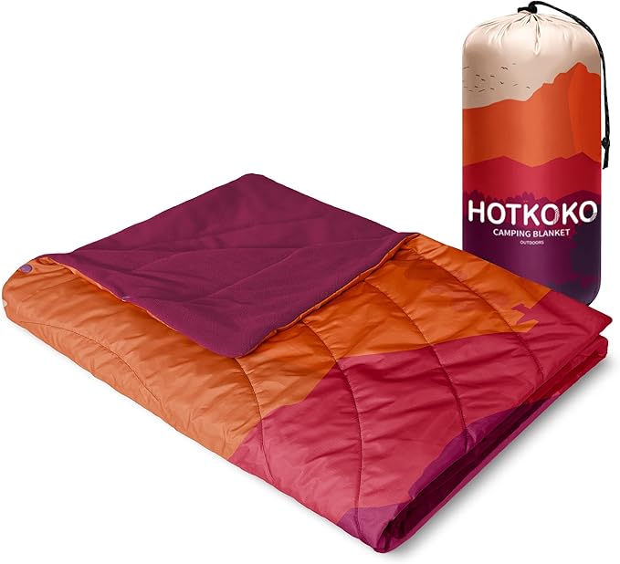 Hooded Stadium Blanket, Waterproof Fleece Wearable Camping Blanket