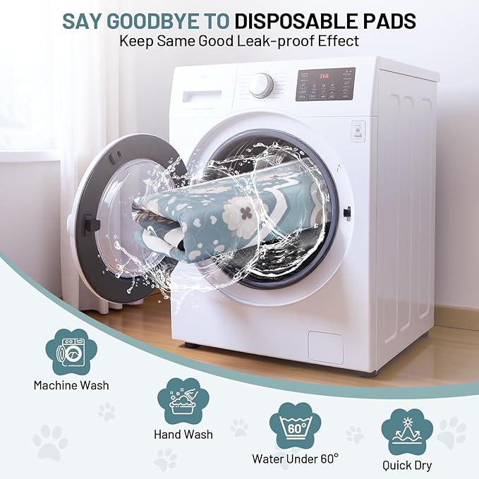 Washable Dog Pee Pads - 36"x36" Absorbent Reusable Puppy Training Pads, Waterproof Leak - Proof & Non - Slip for Crate Whelping Potty Training (Pack of 2)