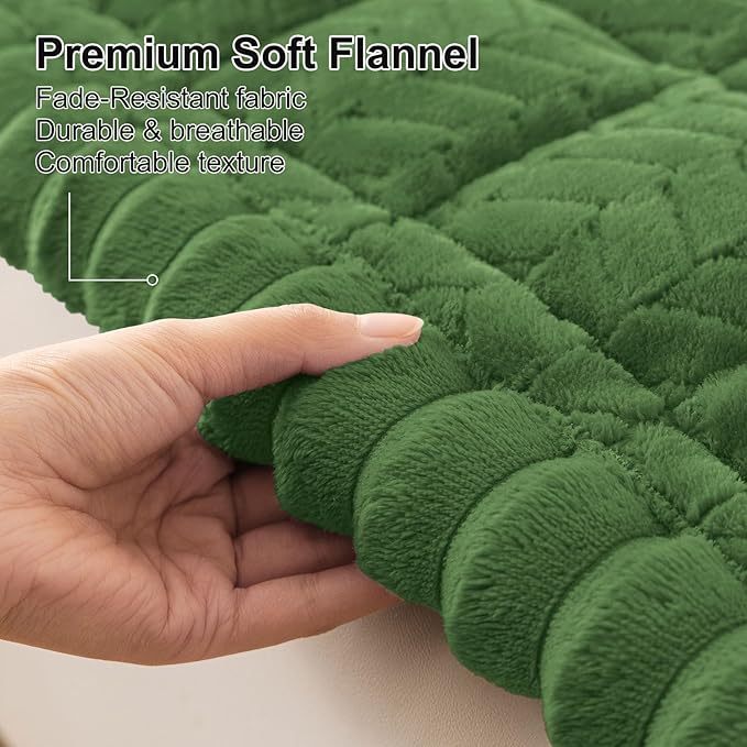 Smiry Non Slip Couch Covers for Dogs, Fuzzy Pet Couch Covers for 3 Cushion Sofa Pet Friendly, Soft Sofa Slipcovers Cushion Furniture Protector Washable (Olive Green, 43" x 82.7")