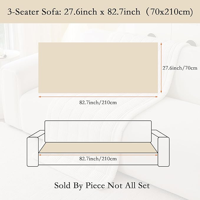 MYSKY HOME Couch Cover for Dogs Washable, Dog Sofa Couch Covers,Washable Non-Slip Couch Sofa Cover Protector Dog Mat for 3 Cushions and Sofas(Chocolate,27.6" x 82.7")