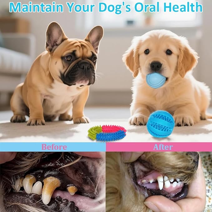 20 Pack Puppy Chew Toys for Teething & Fun (Chew Toys for Puppies 0-6 Months Bundle with Various Rubber Rings, Rope Toys and Balls for Interactive Play, Teeth Cleaning & Relief