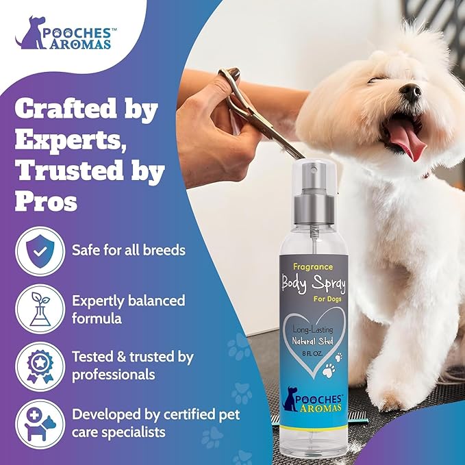 Pooches Aromas Natural Dog Cologne – Premium Deodorizing & Refreshing Grooming Spray for Dogs and Puppies – Long-Lasting Scent to Revitalize Coat & Skin – 8 fl oz (Pack of 6)