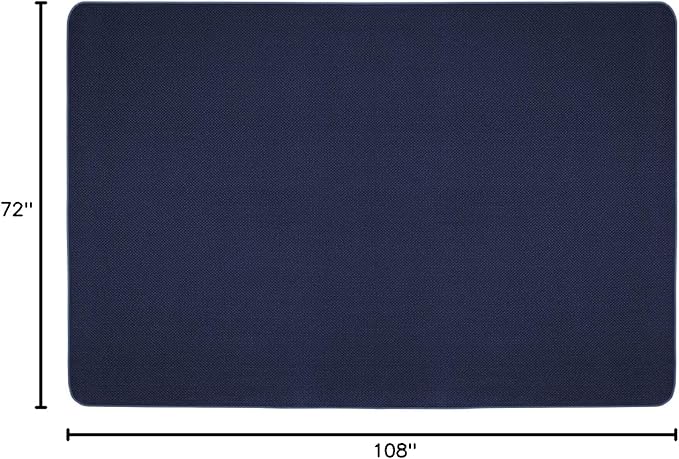 House, Home and More Skid-Resistant Carpet Indoor Area Rug Floor Mat - Navy Blue - 6 Ft X 9 Ft - Non Slip Rubber Backing, Stain Resistant, Dog Friendly, Living Room Bedroom Kitchen Entryway