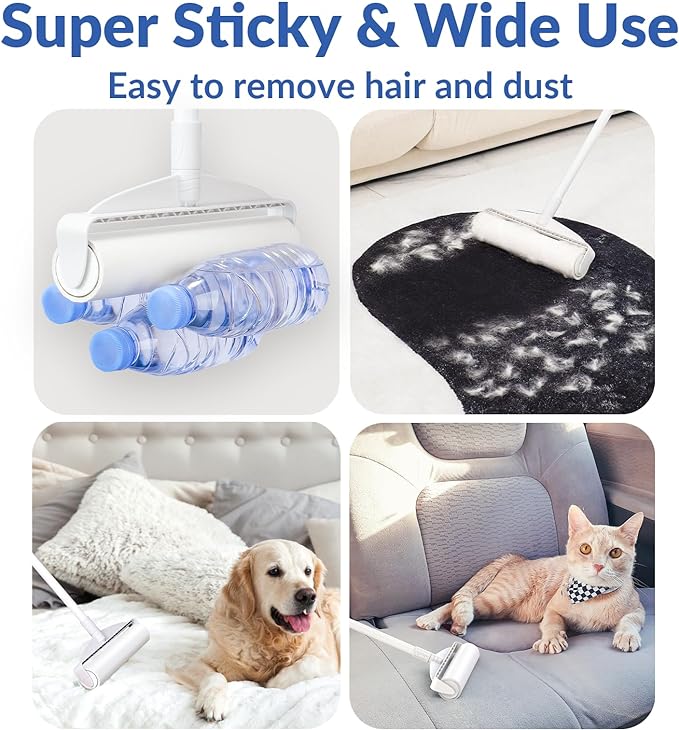 DELOMO Large Lint Roller Refills (2 Pack, 180 Sheets) – Compatible Only with DELOMO 9.45 in Floor Lint Roller – Extra Sticky Floor Lint Roller Refill for Carpets, Cars, Clothing & Pet Hair