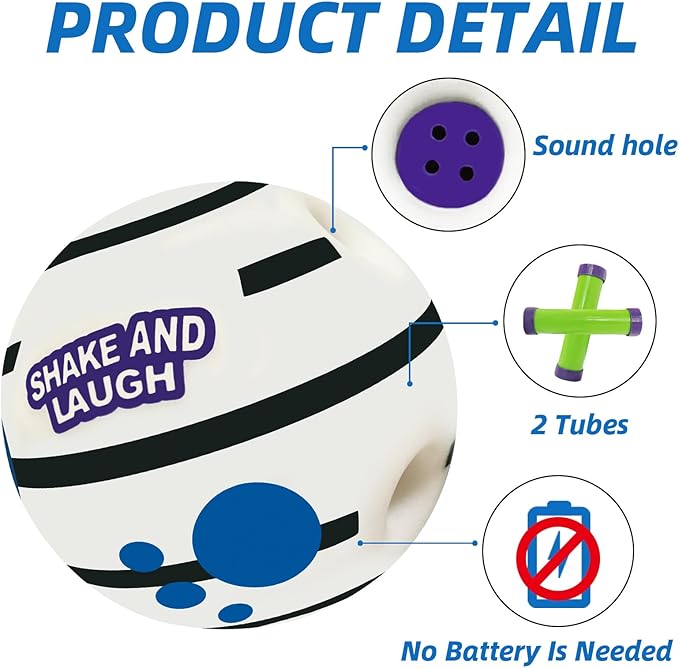 SHAKE AND LAUGH Glow in The Dark Dog Toys Ball, Interactive Dog Ball, Shaking with Gibbering Sound, S, 3.14 in (8 cm)