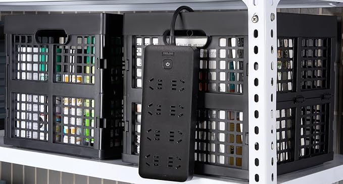 Eslite 3-Pack Collapsible Plastic Storage Crates,Foldable Crates for Storage,16L (Black)