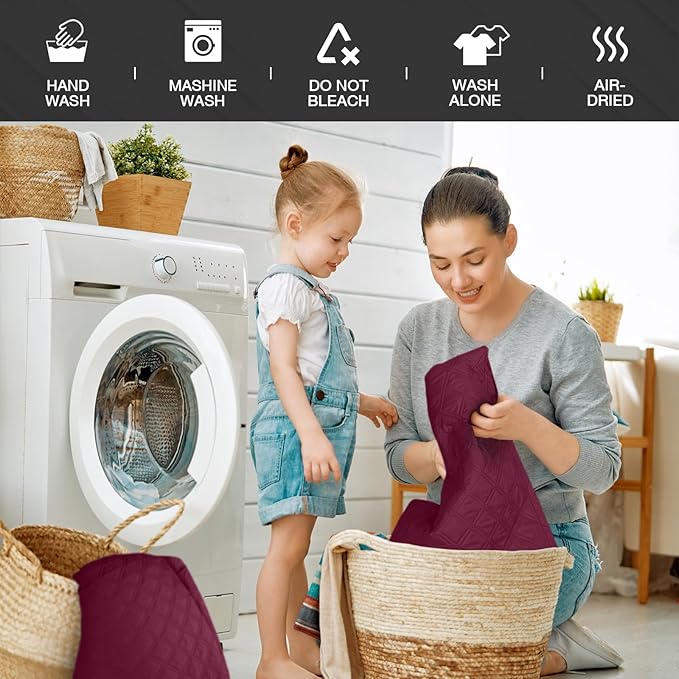 TAOCOCO 100% Waterproof Recliner Couch Covers, Recliner Sofa Covers with Leg Straps, 1-Piece Washable Reclining Sofa Cover with Pocket Couch Protector for Pets Kids(2 Seater, Wine)