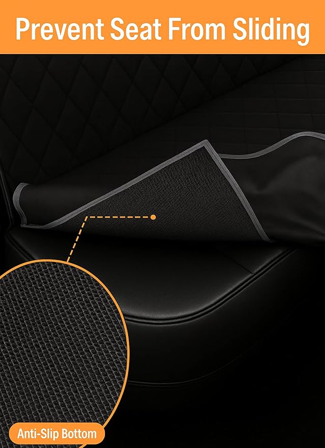 Dog Car Seat Cover for Back Seat - 100% Waterproof 600D Heavy Duty Dog Hammock for Car, Truck & SUV Universal Fit Non-Slip Rear Seat Protector, Pet Backseat Cover Machine Washable