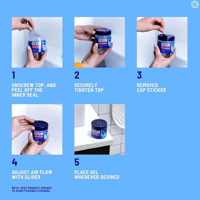 Ozium Air Sanitizer 4.5 oz Gel: Odor Eliminator for Strong Odor, Car Air Freshener (Carbon Black, 2 Packs)