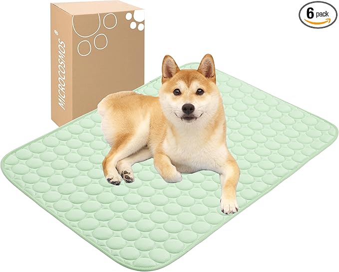 MICROCOSMOS Summer Cooling Mat & Sleeping Pad- Water Absorption Top, Materials Safe, Easy Carry, EZ Clean. Keep Cooling for Pets, Kids and Adults.(Green, 36" x24")