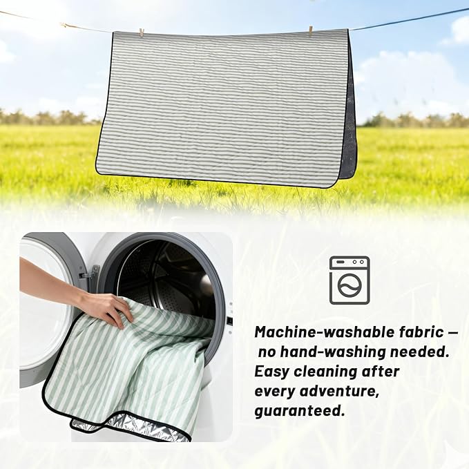 Extra Large Waterproof Picnic Blanket 80"x80" – Sandproof Outdoor Mat for Beach, Park, Grass, Lawn, Camping, Wedding Registry Must Have, Foldable & Portable Rug for Family Picnics