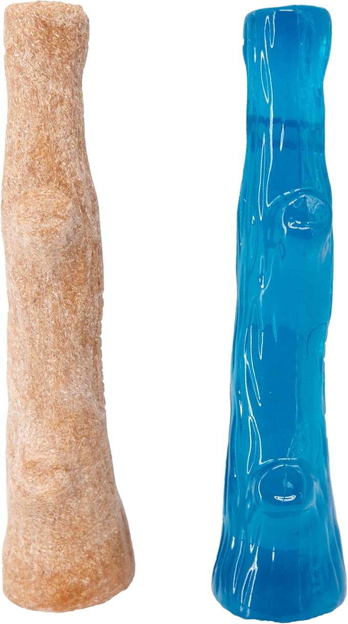 Outward Hound Dogwood Puppy Durable Dog Chew Toys, Real Wood & Teething Bone, 2-Pack, Small