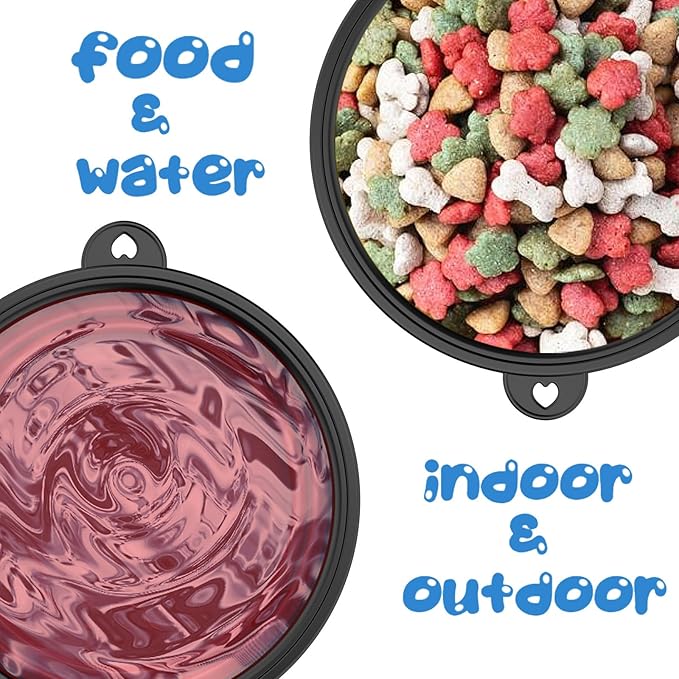 3 Pack Collapsible Dog Bowl Travel Portable Pet Bowls [34oz,1000ml],Expandable Foldable Food Water Feeding Dishes for Traveling Hiking Walking,with Carabiners [Red,Orange,Yellow]