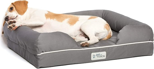 PetFusion Ultimate Dog Bed, Orthopedic Memory Foam, Multiple Sizes and Colors, Medium Firmness Pillow, Waterproof Liner, YKK Zippers, Breathable 35% Cotton Cover