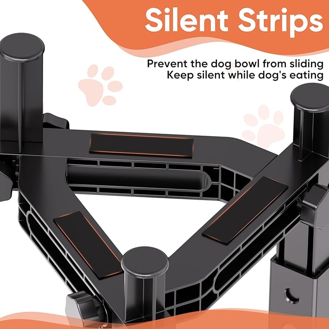 XIAZ Dog Bowl Stand Elevated Food Water Bowl Holder for Large Medium Small Sized Dog, Heights&Width Adjustable, Non-Slip, Durable, Elevated Feeding Bowl Stand for All Dogs Bowls (Stand Only)
