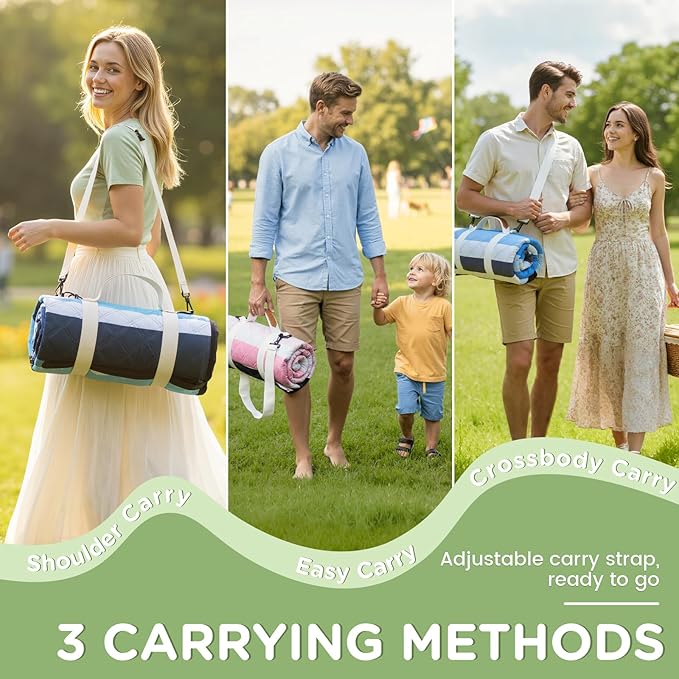 Waterproof Picnic Blanket Outdoor Camping Beach Mat Extra Large Foldable Car Essential Roadtrip Gadget Rv Accessories Glamping Tent Gear Must Haves Hiking Stuff Backpacking Necessities Gift