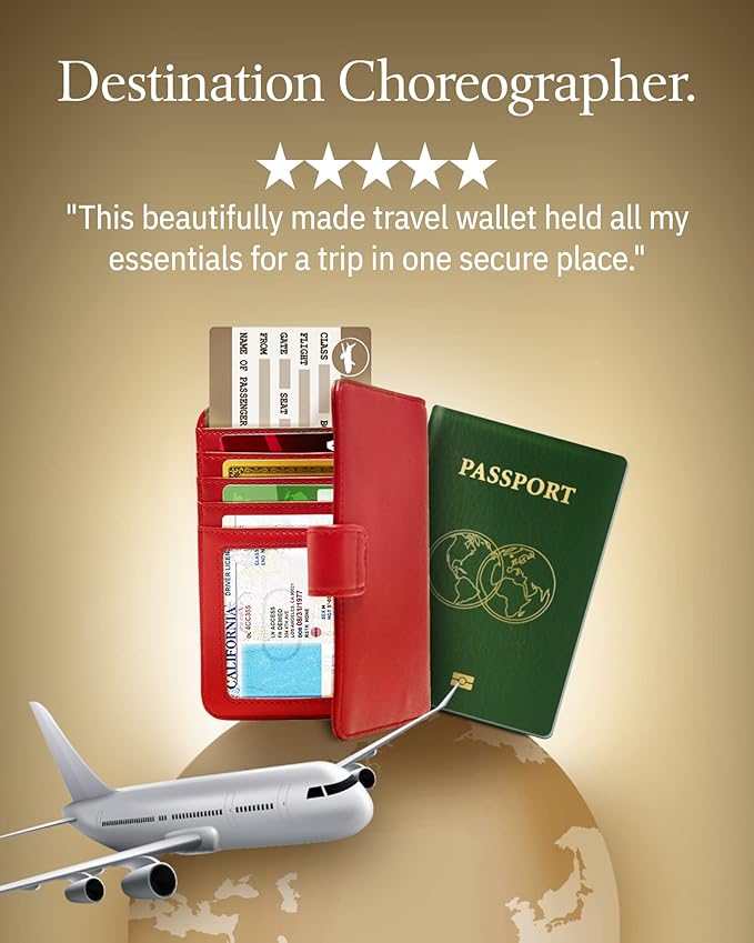 Passport Holder Cover Wallet RFID Blocking - Handmade Leather Passport Case Travel Document Organizer For Men & Women