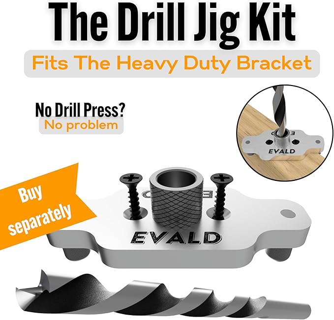 EVALD Heavy Duty Floating Shelf Bracket | 4-Inch Floating Mantel Mount, Blind Shelf Supports, and Anchors | Floating Shelf Hardware for Home and Office Decor | Fireplace Mantel Brackets (6 Pack)