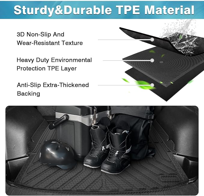 Mixsuper Cargo Liner for Chevrolet Blazer 2019-2024 2025 2026, Trunk Mat for Chevy Blazer Accessories All Weather Cargo Mat Rear Trunk Liner Black