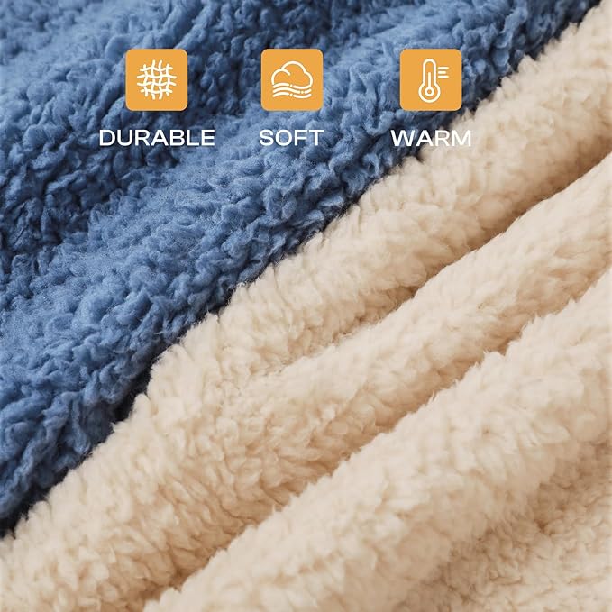Luciphia Premium Fleece Dog Puppy Blanket Soft Pet Sherpa Calming Cat Blankets Throw for Small Medium Dog Cat(Haze Blue,30x20 inches)
