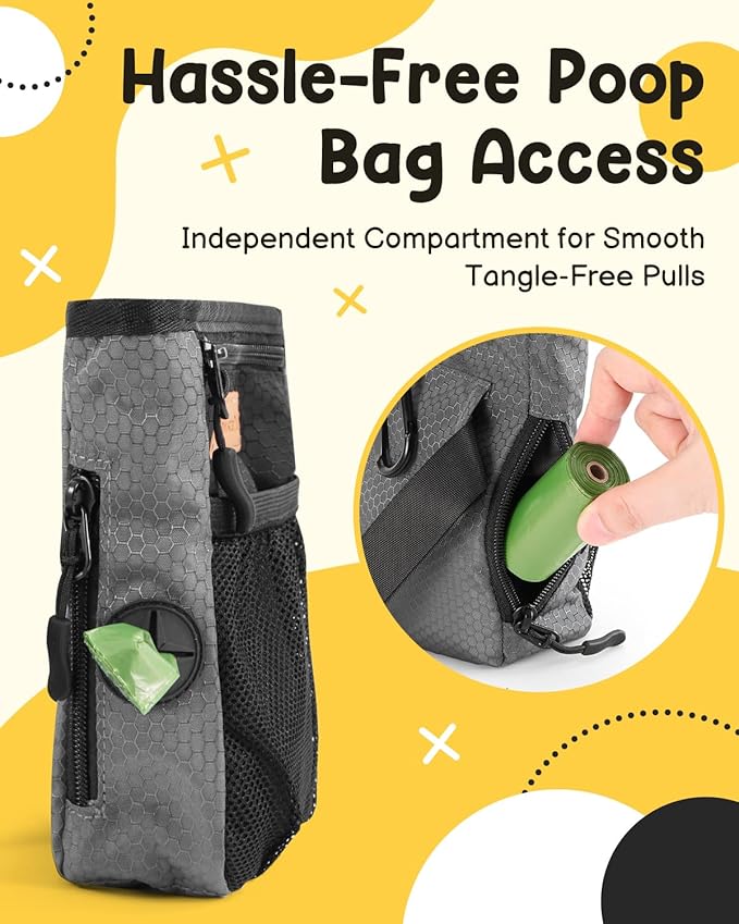 Dog Treat Pouch for Pet Training, One-Hand Magnetic Closure, Hands-Free Treat Bag with Silicone Liner, No Mess No Smell
