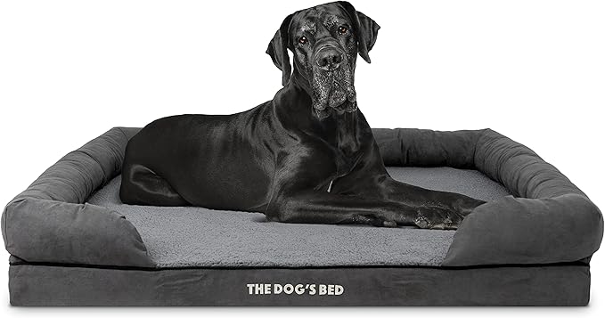 The Dog’s Bed Medium Support Memory Foam Dog Bed XXL Plush Grey, Pain Relief: Arthritis, Hip & Elbow Dysplasia, Supportive, Calming, Waterproof Washable Cover