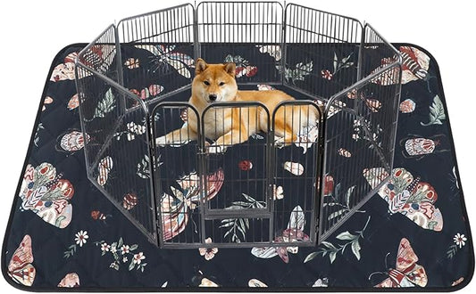 IEUUMLER Washable Pee Pads for Dogs, 1 Pack Insect Pattern Reusable Waterproof Puppy Potty Pads, Non-Slip Absorbent Pet Training Pads for Playpen Crate Bed EU014