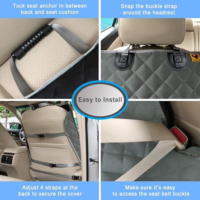 Deluxe Dog Seat Cover for Front Seat-More Durable Waterproof Front Seat Protector, High Heat Resistant and Nonslip Front Seat Cover for Dogs Kids, Universal Size (Grey)