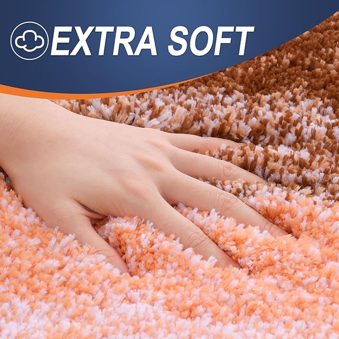 OLANLY Bathroom Runner Rugs 47x20, Extra Soft Absorbent Microfiber Bath Rugs, Rubber Backing, Quick Dry, Machine Washable Bath Mats for Bathroom Floor, Tub and Shower, Home Decor Accessories, Orange