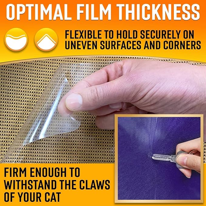 Heavy Duty Cat Scratch Deterrent Furniture Protectors for Sofa, Doors, Clear Couch Protectors from Cats Scratching, Anti Cat Scratch Tape Guards (Clear, 20 Sheets 17x12)