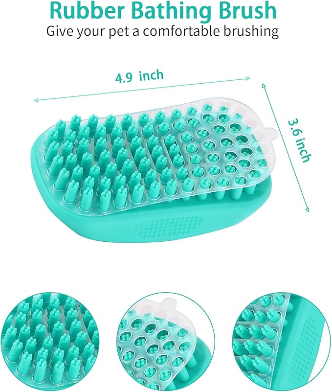 5 PCS Self Cleaning Slicker Brush & Pet Grooming Rake & Bath Brush & Nail Clippers & Pet Comb for Dogs and Cats,Professional Deshedding Dematting Tool for Long and Short Haired Pets