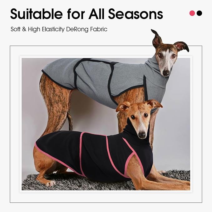 Dog Anxiety Jacket Calming Shirt, Anxiety Relief Calming Vest with Dog Ear Muffs, Noise Protection Dogs Winter Coat, Lightweight Stretchy Turtleneck T-Shirts