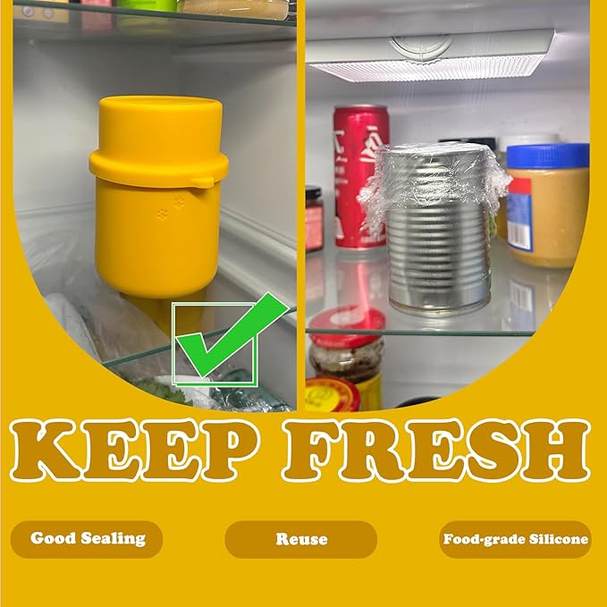 Original Canned Dog Food Storage Container | Silicone Can Cover Pet Food Sealer | BPA Free, Airtight, Dishwasher & Freezer Safe (2 Pcs Orange)