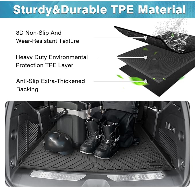 Mixsuper Cargo Liner for 2021-2025 2026 Chevrolet Tahoe/GMC Yukon, Behind The 2nd Row Seats, All Weather Cargo Mat Rear Trunk Liner Black