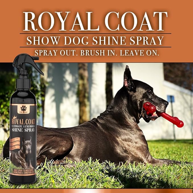 King Kanine Coat Shine Dog Spray - Royal Coat Dog Spray Deodorizer Perfume - Premium Moisturizing Coat and Shine Spray - Promotes Soft Healthy Skin - 8oz