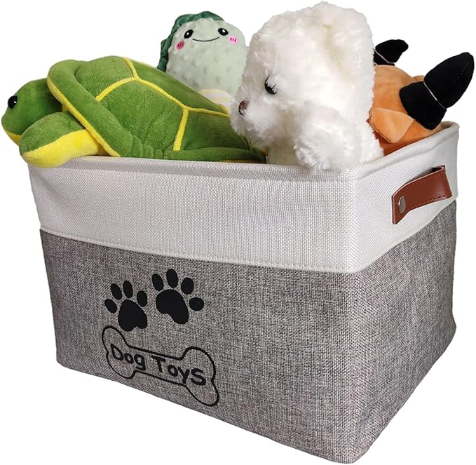 Large Dog Toy Basket Collapsible Dog Toy Box Shape Keeping Rectangle Dog Toy Bin for Pet Toys,Accessories