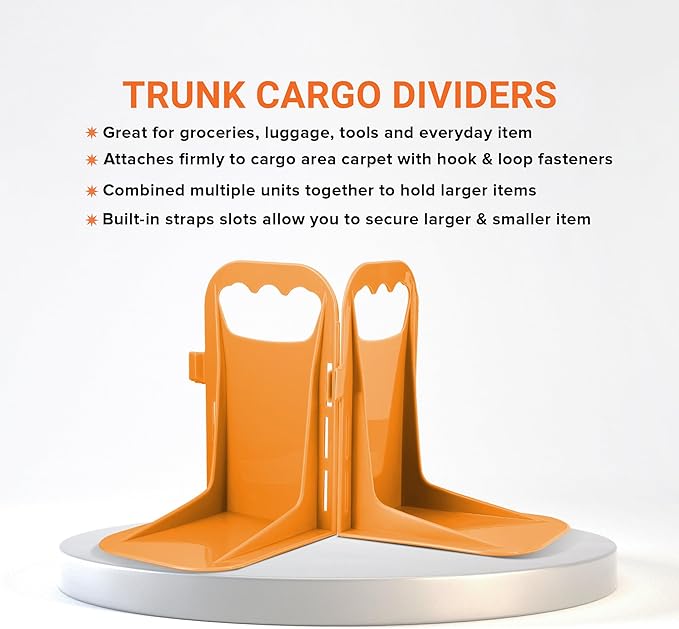 Armor All Trunk Cargo Blocks, 4 Pack of Cargo Dividers, Hook & Loop Trunk Organizer Blocks to Hold Cargo in Place for Cars, Trucks, SUVs, Vans, Cargo Containment System, Trunk Dividers (4 Pieces)