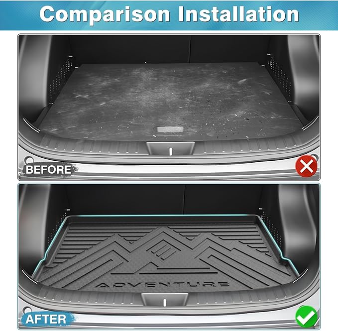 Mixsuper Cargo Liner for Hyundai Kona/Kona Electric (EV) 2024-2025, Trunk Mat for Hyundai Kona Accessories Cargo Mat Rear Trunk Liner Black