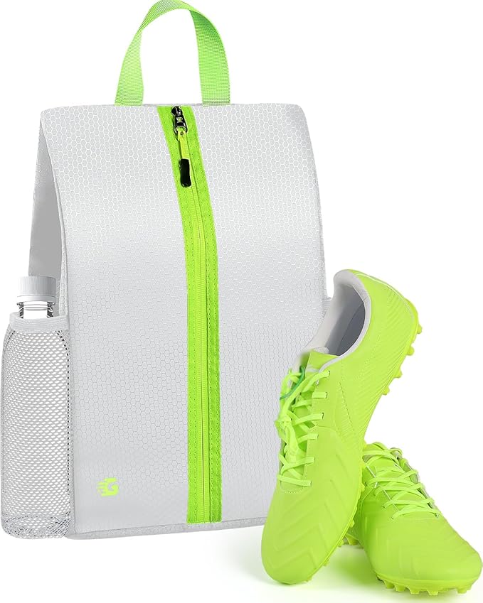 Smell Proof Shoe Bags for Travel-Soccer Cleat Bag Smell Proof with Active Carbon Fabric | Odor-Absorbing Water-Resistant Track Shoe bags for Sports (Grey, UP TO US14)