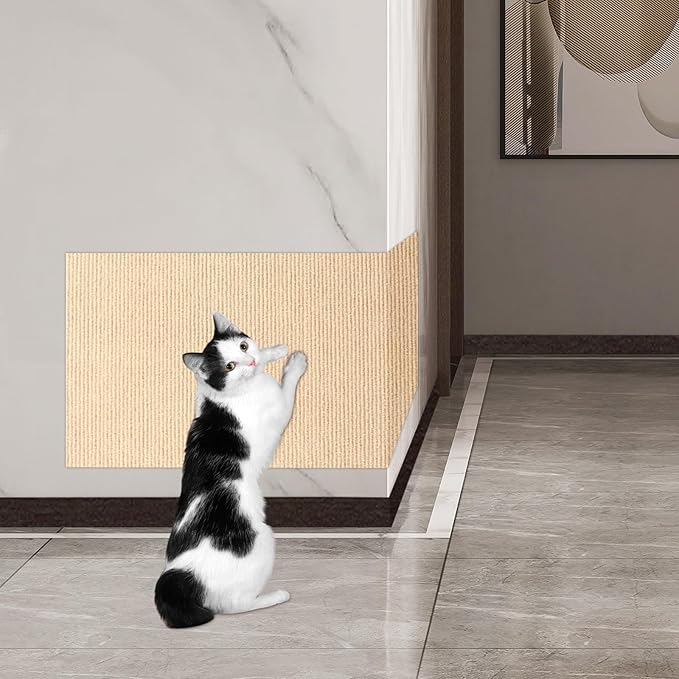ENONCI 23.6x15.8 Couch Wall Corner Protection for Indoor Cats,Anti Scratch Furniture Protector from Cats Scratching,Trimmable Climbing Cat Scratcher Pad Play Mat Easy Use for Cat Board/Door/Carpet