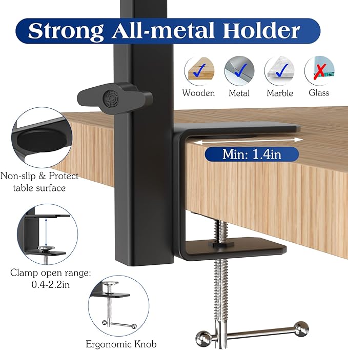 Pawaboo Dog Grooming Table Arm with Clamp, 35" Adjustable Dog Grooming Stand and Free Two No Sit Haunch Holder with Groom Loop, Foldable Home Dogs Groom Tool for Small Medium Pet, Groomer Partner