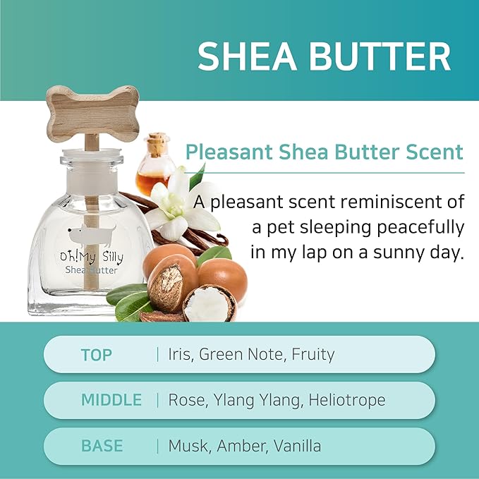 EVENDAY Oh My Silly Pet Diffuser – Compact but Powerful | Long-Lasting 60-Day Odor Removal for Dogs & Cats | Safe, Non-Toxic Aroma (Shea Butter)
