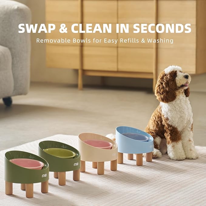 MS!MAKE SURE Spring Roll Single Cat Bowls Green