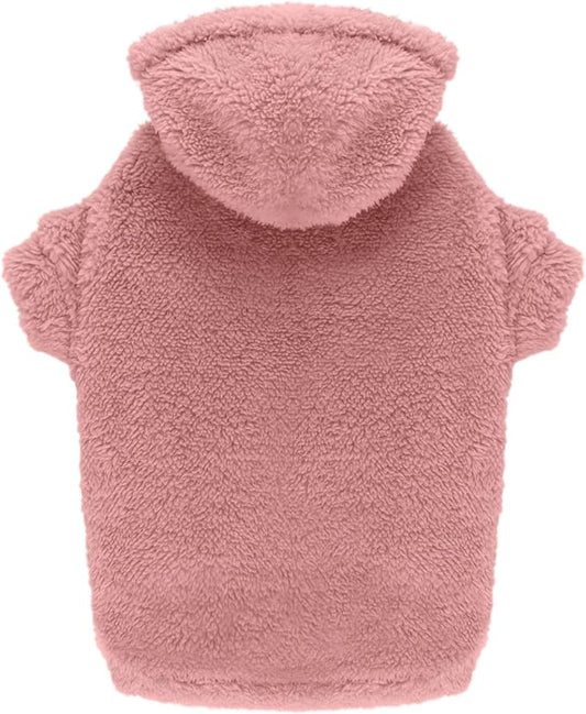 Fuzzy Dog Sweaters for Large Dogs Pet Hoodie Clothes Warm Soft Pet Coats Hooded Sweatshirt Dog Hoodie for Large Dogs(Pink-L)