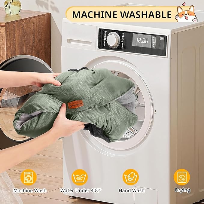 Dual-Sided Pet Bed for Medium Dogs & Large Cats, Reversible Dog Bed with Warm Plush & Cool Oxford Fabric, Ultra-Comfort Supportive Washable Cat Bed, Non-Slip Bottom, Grey 25x25 Inch