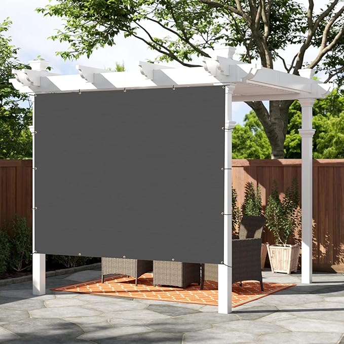 SUNNY GUARD Shade Cloth Custom Size 8x22 FT Sun Shade Screen Fabric Shade Cover Tarp with Grommets for Pergola Backyard Garden, Dark Grey(We Customized)