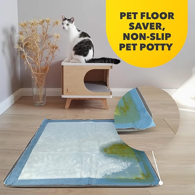 TidyFriend Dog Pee Pad Holder Tray - Fits Up to 24” x 24” Pee Pad Holder for Dogs - Stable Grip, Raised Edges, Quick-Wipe Silicone Surface Dog Pad Holder for Indoor Flooring Protection (Dark Grey)