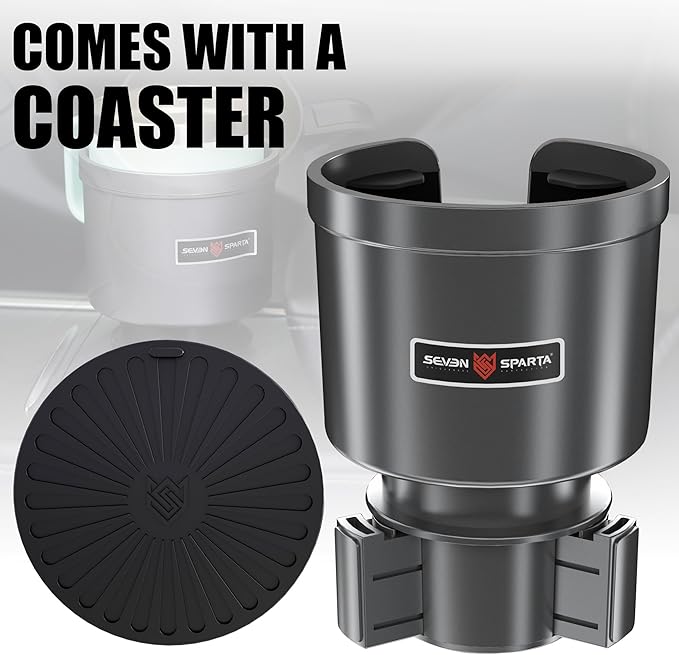 Upgraded Car Cup Holder Expander Adapter with Offset Adjustable Base, Compatible with Yeti 14/24/36/46oz Ramblers, Hydro Flasks 32/40oz, Other Large Bottles Mugs in 3.4inches-4.0inches, Silver 1 Pack