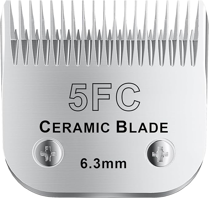 colorski 5FC# Detachable Pet Dog Grooming Clipper Ceramic Blade,Compatible with Andis Size 5FC Cut Length 1/4”(6.3mm),Compatible with andis/wahl/Oster Dog Clippers 1PCS